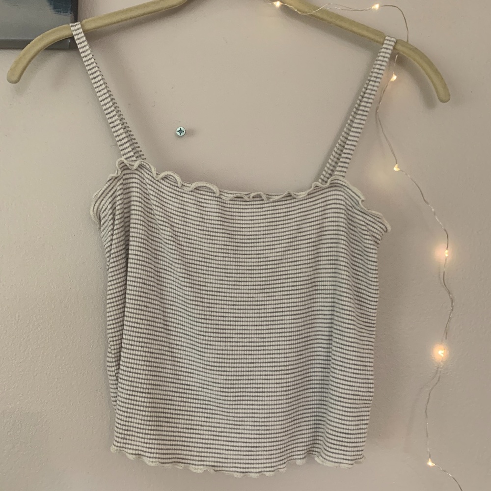 American Eagle Striped Spaghetti-Strap Crop Top